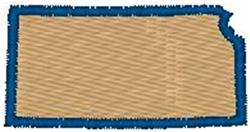 Blank rectangular patch with a textured beige center, framed by a solid blue border, featuring a minimalist design.
