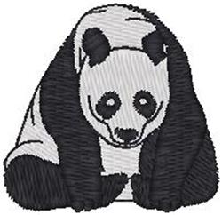 beginner-friendly bear machine embroidery pattern - Sitting Panda for decorative pillow covers