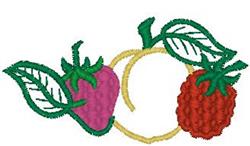Three Fruit - 4x4 leaf beginner-friendly embroidery design for kitchen tea towels