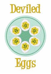 egg detailed machine embroidery - Deviled Eggs perfect for decorative pillow covers