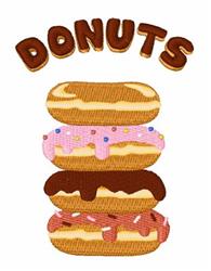 Donuts Stack - 4x4 stack detailed machine embroidery design for Party Banners
