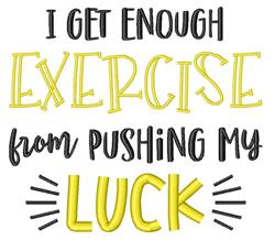 beginner-friendly exercise machine embroidery pattern - Enough Exercise for kitchen aprons
