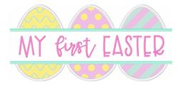 First Easter - 4x4 easter applique machine embroidery design for Easter Baskets