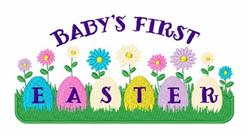detailed easter daisy machine embroidery pattern - First Easter for reusable tote bags