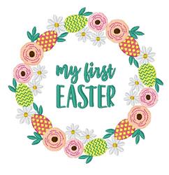 detailed easter daisy machine embroidery pattern - First Easter for reusable tote bags