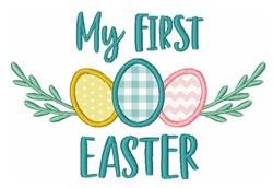 First Easter - 4x4 leaf beginner-friendly embroidery design for cute baby onesies