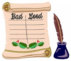 Good & Bad List Embroidery Design | EmbroideryDesigns.com