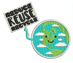 Reduce Reuse Recycle Embroidery Design | EmbroideryDesigns.com