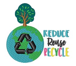 Reduce Reuse Recycle Embroidery Design | EmbroideryDesigns.com