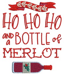 Bottle of Merlot Embroidery Design | EmbroideryDesigns.com