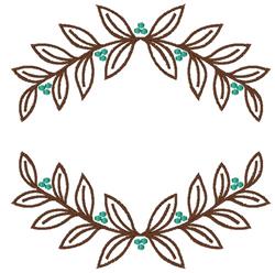 Leaf Frame - 4x4 leaf detailed machine embroidery design perfect for kitchen tea towels
