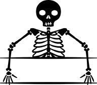 Skeleton Split - 4x4 skull beginner-friendly machine embroidery design for Play Mats