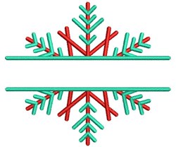 Snowflake Split - 4x4 snowflake beginner-friendly embroidery design for reusable tote bags