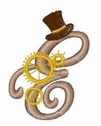 Steampunk Gears E - 4x4 gear quick stitch embroidery design for reusable tote bags