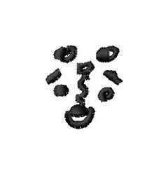 Whimsical decorative shapes feature black curved spirals and swoops in an abstract style, perfect for home decor.