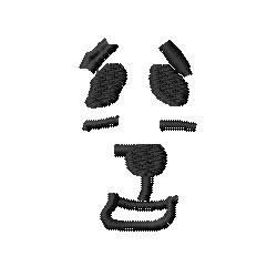 Stylized panda face with playful expression, minimalist design, featuring black outlines and simple features.
