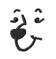 Playful smiley face with black outlines, raised eyebrows, and a tongue out, minimalistic design.