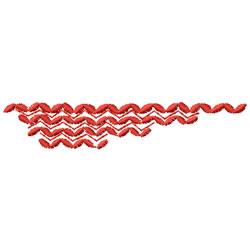 Decorative zigzag pattern in vibrant red, featuring playful lines and curves, ideal for machine embroidery.