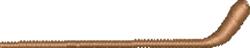 Copper-colored embroidery thread with a smooth, shiny metallic finish, elegantly laid in a curved shape.