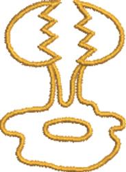 Whimsical explosion shape in golden-yellow featuring dynamic zigzag lines and a rounded base, perfect for playful projects.