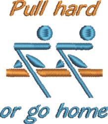 beginner-friendly win machine embroidery pattern - Rowing Pull Hard & Win for reusable tote bags