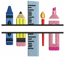 beginner-friendly split machine embroidery pattern - School Split for Pencil Cases