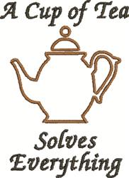 Tea Solves Everything - 4x4 everything beginner-friendly embroidery design for kitchen tea towels