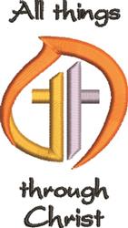 cross beginner-friendly machine embroidery - Through Christ perfect for Banners
