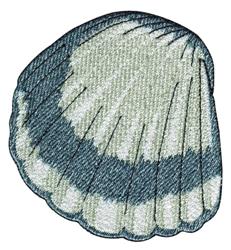 Realistic seashell with soft green and white gradient, showcasing intricate shading and detailed textures.