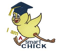 A Smart Chick - 5x7 bird detailed machine embroidery design for Graduation Gifts