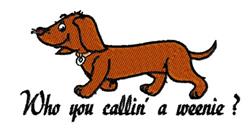 A Weenie - 4x4 puppy dog beginner-friendly embroidery design for reusable tote bags