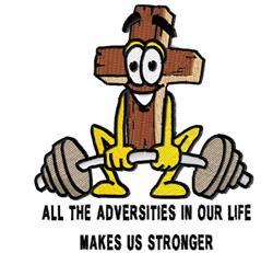 Adversity - 5x7 cross detailed machine embroidery design perfect for reusable tote bags