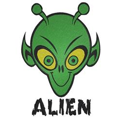 detailed head machine embroidery pattern - Alien Head for decorative pillow covers
