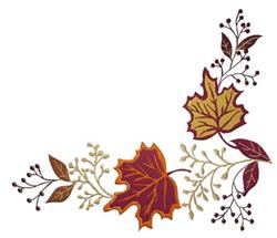 leaf detailed machine embroidery - Autumn Leaf Corner for patchwork quilt blocks