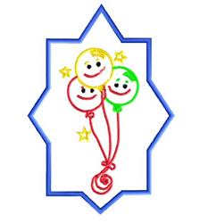 Balloons - 5x7 star beginner-friendly machine embroidery design for Birthday Banners