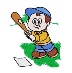 bat detailed machine embroidery - Baseball Boy perfect for decorative pillow covers