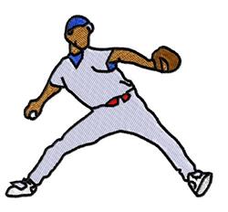 Baseball Pitcher - 4x4 pitcher detailed embroidery design for Baseball Jerseys