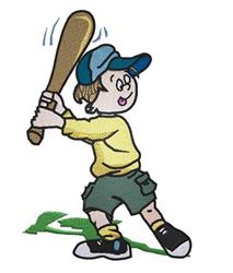 bat detailed machine embroidery - Baseball Player perfect for reusable tote bags