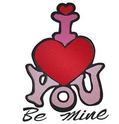 detailed valentine heart machine embroidery pattern - Be Mine for decorative pillow covers