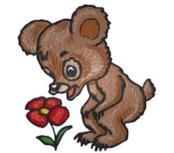 bear cub detailed machine embroidery - Bear Cub perfect for patchwork quilt blocks