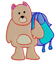 detailed bear machine embroidery pattern - Bear With Back Pack for Nursery Decor
