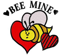 Bee Mine - 4x4 heart detailed machine embroidery design perfect for Greeting Cards