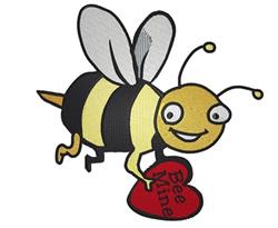 Bee Mine - 5x7 heart detailed machine embroidery design perfect for cute baby onesies