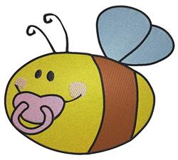 pacifier detailed machine embroidery - Bee With Pacifier for decorative pillow covers