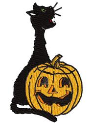 detailed autumn kitten machine embroidery pattern - Black Cat for Costume Accessories