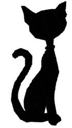 quick stitch halloween kitten machine embroidery pattern - Black Cat for decorative pillow covers