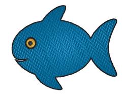 fish detailed machine embroidery - Blue Fish perfect for Childrens Apparel