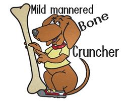 detailed puppy dog machine embroidery pattern - Bone Cruncher for kitchen aprons