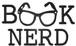 Book Nerd - 5x7 nerd beginner-friendly machine embroidery design for reusable tote bags
