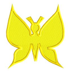 Stylized yellow butterfly with smooth lines and vibrant wings, perfect for simple elegance in embroidery.